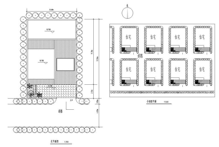 [广东]某3层新农村独栋别墅建筑设计文本（包含CAD+效果图）-总平面图