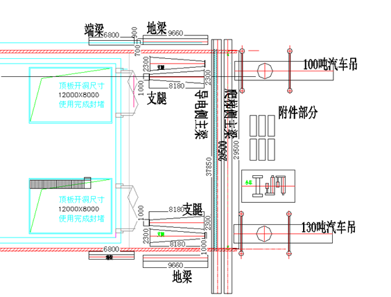 55T龙门吊专项施工方案-3龙门吊部件进场卸车布置图