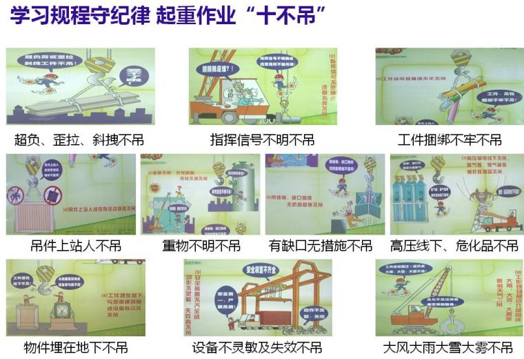 建筑工程施工现场安全警示教育培训PPT（50页）-起重作业十不吊