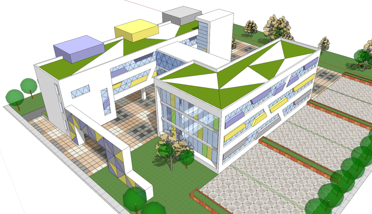 20个精选幼儿园整体规划Sketchup建筑模型-筑龙建筑设计微信 幼儿园模型素材 (13).jpg