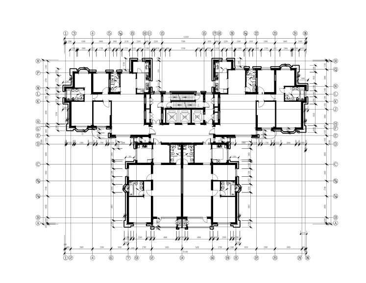 高层建筑平面立面图资料下载-高层建筑石材幕墙施工图（CAD、50张）