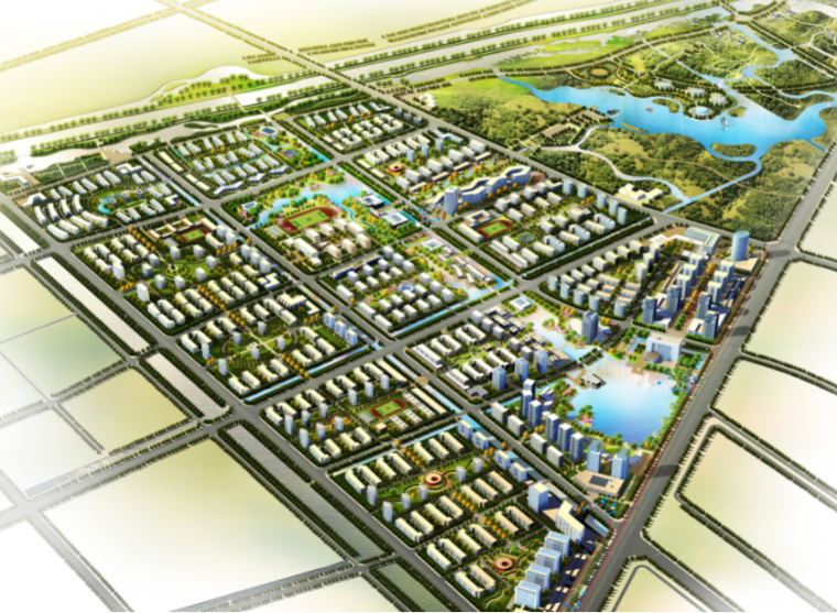 扬州江广融合地区核心区城市设计资料下载-[江苏]扬州南部新城城市设计方案文本