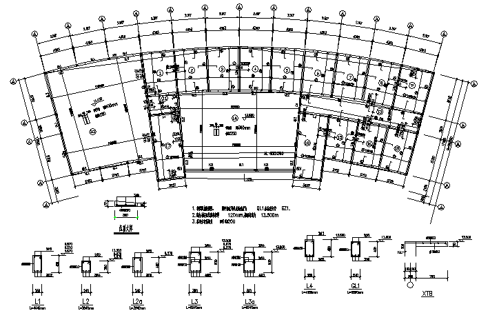 办公楼室内装饰设计施工图资料下载-砖混框架结构办公楼施工图（CAD，9张）