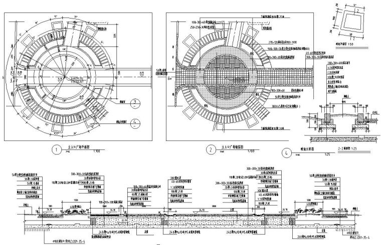 [湖南]长沙香堤雅境一期景观设计施工图 -11主入口局部平面图