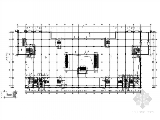 [成都]现代多层幕墙式商业建筑施工图-现代多层幕墙式商业平面图