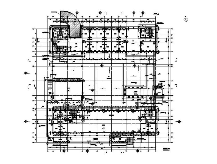 [江苏]五层玻璃幕墙高校行政办公楼建筑施工图-五层玻璃幕墙高校行政办公楼建筑