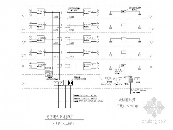 [河南]六层住宅带地下室电气图纸-电视电话网络系统图 