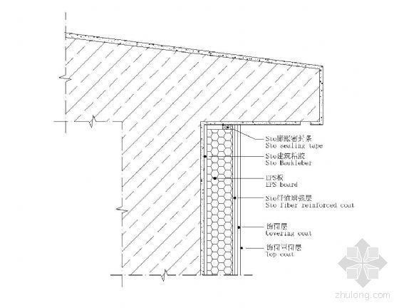 挑檐保温资料下载-外保温墙屋顶挑檐收口处理详图