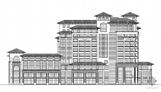 三层宾馆建筑水暖电施工图资料下载-某局部十一层坡屋顶仿古酒店建筑结构水暖电方案图