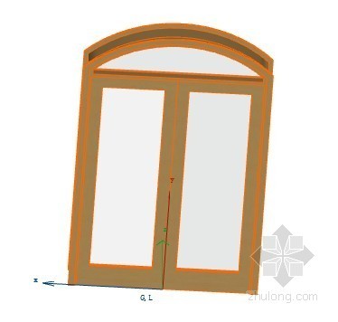 三星冰箱双开门资料下载-拱形双开门带顶窗 ArchiCAD模型