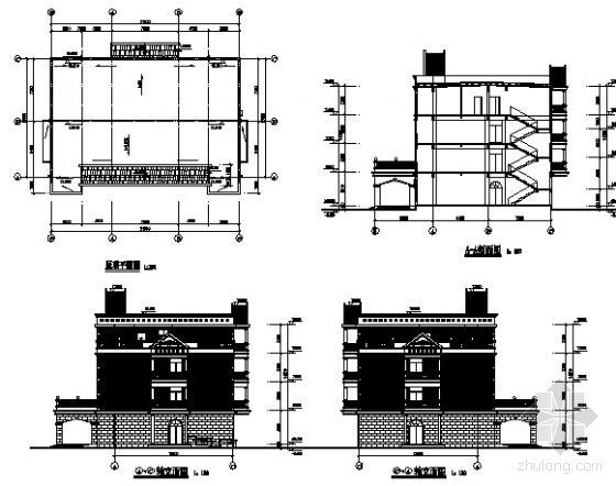 某三层欧式办公楼建筑方案图-2