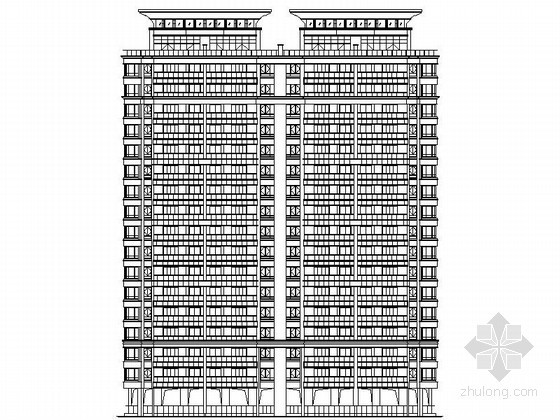 17层板式cad资料下载-[扬州]某国际花园十八层板式住宅楼建筑施工图（6号楼）