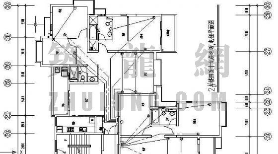 板楼标准层平面图pdf资料下载-某住宅楼标准层弱电系统平面图