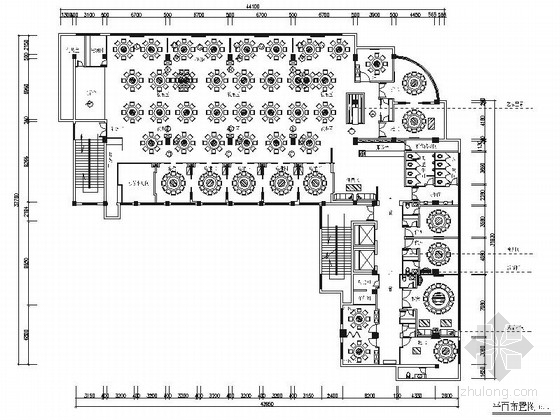 餐馆酒店平面图资料下载-[成都]地级市典雅中式风格酒店装修施工图