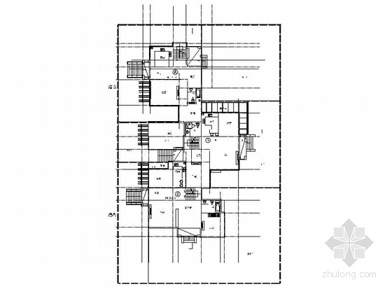 [江苏]三层错联排式别墅建筑施工图-三层错联排式别墅建筑首层平面图 