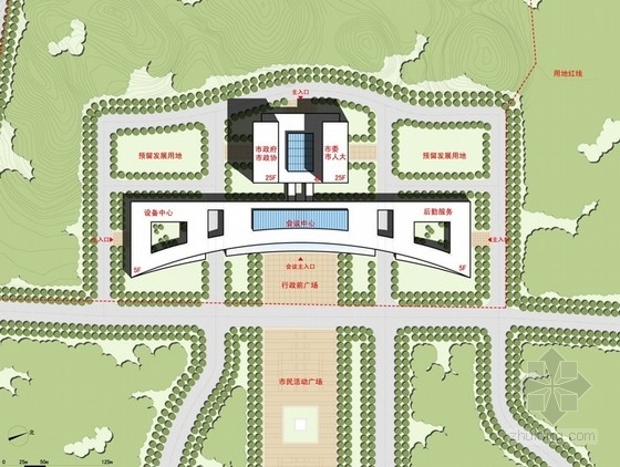 [贵州]某行政中心规划设计方案文本（含cad，su模型）- 