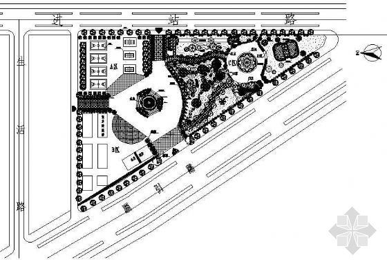 街旁绿地景观资料下载-街旁绿地种植设计平面图