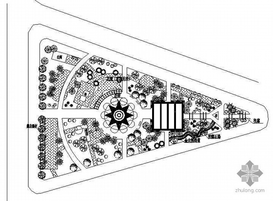 三角公园设计平面图资料下载-[辽宁]某市三角公园改造设计平面