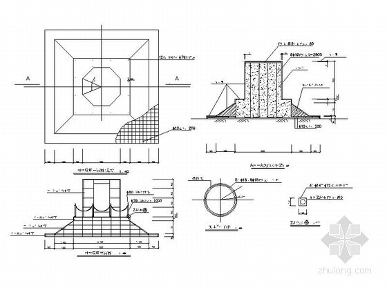 瀑布CAD设计施工资料下载-景观雕塑设计施工详图