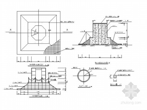 预埋件剖面资料下载-景观雕塑设计施工详图