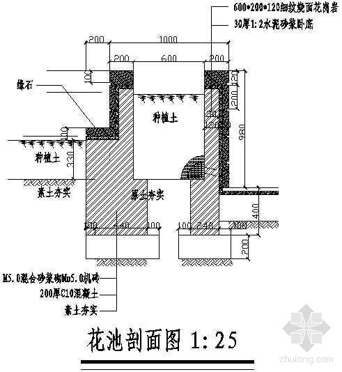 景观花池剖面图资料下载-花池剖面图