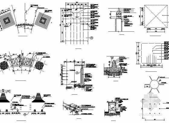 景观亭节点大样资料下载-景观亭廊施工大样
