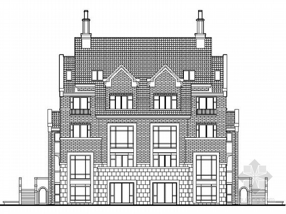 某两层双拼别墅建筑图资料下载-某三层双拼别墅建筑施工图