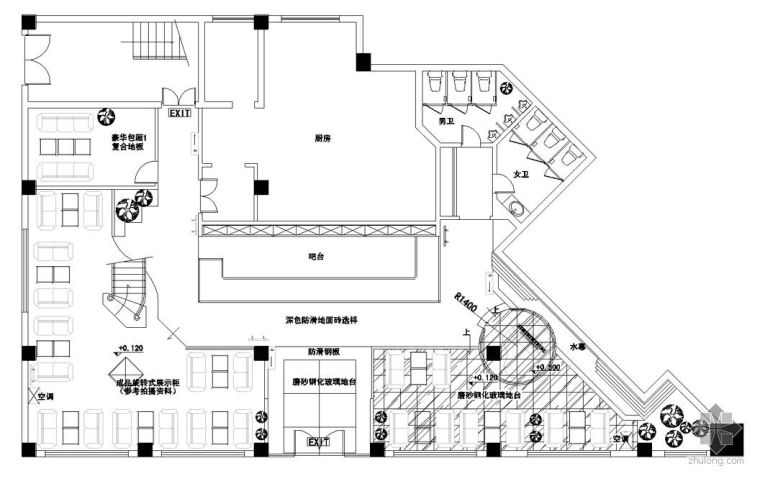 港式装修餐厅资料下载-1800㎡大型港式西餐厅设计图