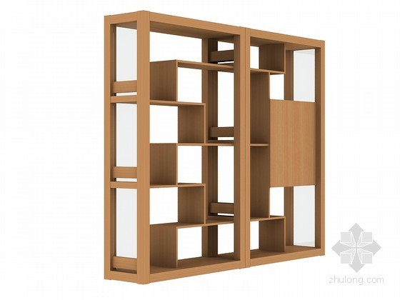 办公家具书柜资料下载-书柜3D模型下载