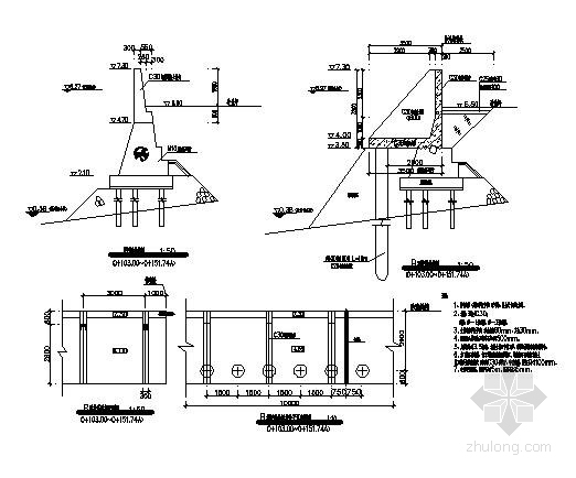 造船厂施工图资料下载-[江苏]造船厂防汛墙维修加固施工设计图
