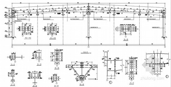 钢架构廊架施工方案资料下载-某钢架构造详图