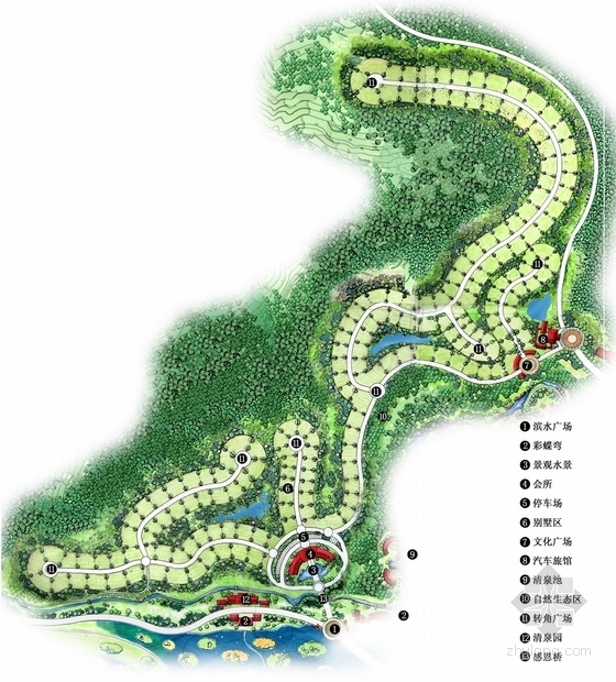 [江西]高档温泉旅游度假区概念性总体规划设计方案-旅游度假村景观-筑龙园林景观论坛