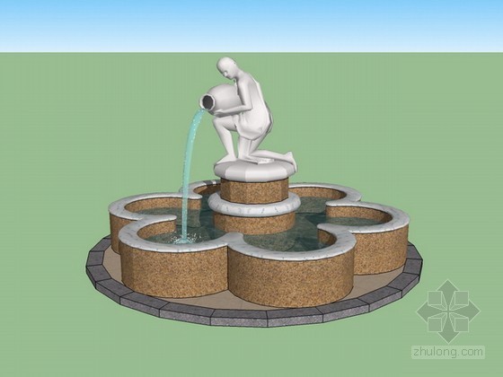 水池喷泉su模型资料下载-喷泉sketchup模型下载
