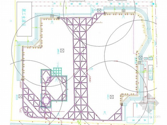 深基坑支撑梁技术交底资料下载-[浙江]15米深基坑排桩加三道环梁支撑支护技术