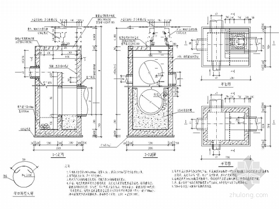 国际知名公司设计双向四车道市政道路施工图329张（排水电照等截面连续梁桥）-跌水井大样图