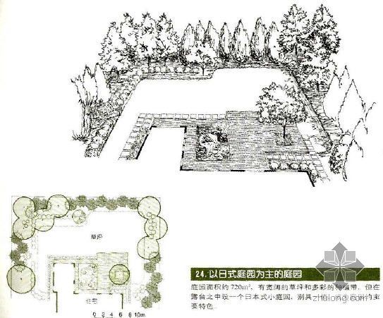 以石景为主的庭院资料下载-以日式庭院为主的庭院景观设计图