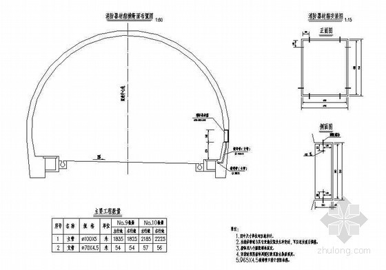 隧道横断面设计图集资料下载-双线分离隧道消防器材箱横断面布置节点详图设计