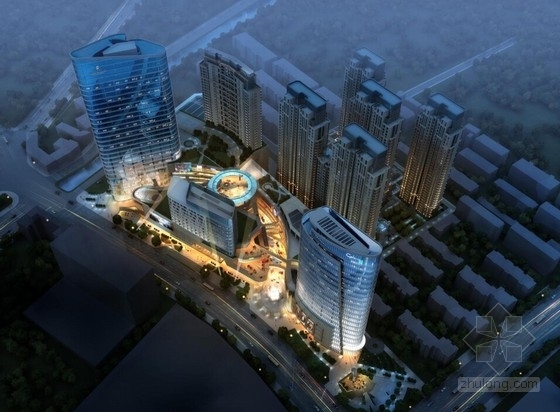 双塔酒店建筑设计资料下载-[江苏]现代风格超高层城市综合体建筑设计方案文本