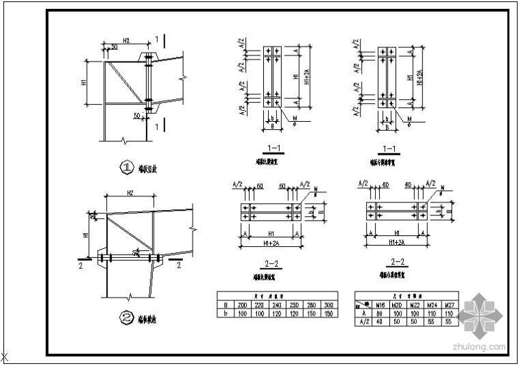 钢结构门工艺节点资料下载-某门钢结构梁柱连接节点构造详图