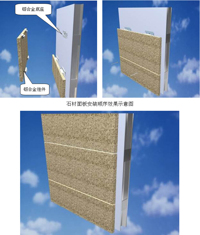 内蒙古广播影视数字传媒中心幕墙工程施工组织设计（400余页）-石材面板安装