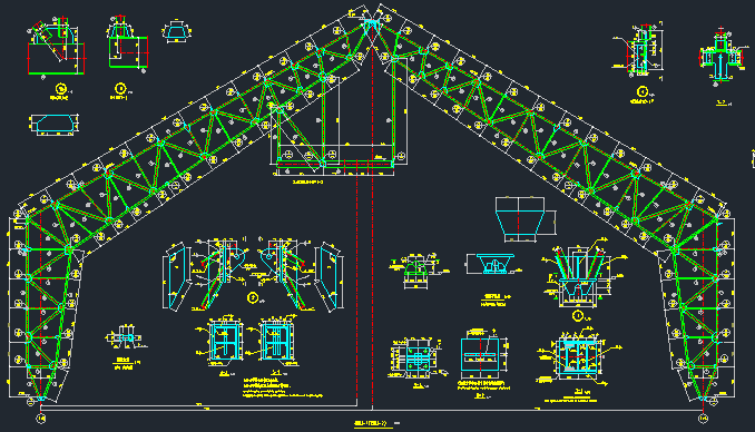 42m门式钢架施工图资料下载-35m格构式门式钢架结构厂房结构施工图