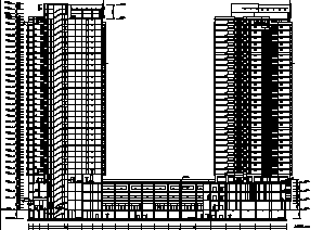 住宅建筑平立剖面cad资料下载-某超高层商住楼平立剖图
