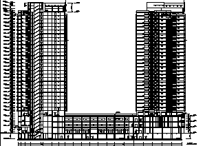 超高层商住楼方案资料下载-某超高层商住楼平立剖图