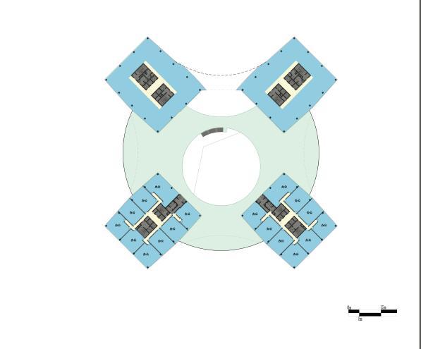 [江西]高层钻石切割造型办公楼建筑设计方案文本-高层钻石切割造型办公楼建筑平面图