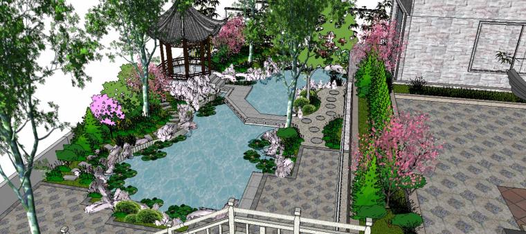 su中式水景资料下载-座凳•座椅,景墙•围墙,水景庭院设计su模型