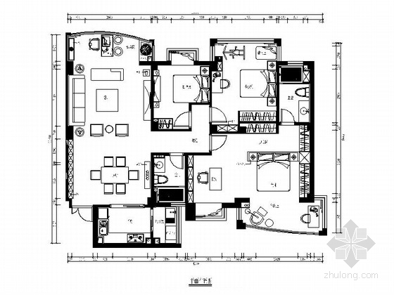 130平方客厅装修效果图资料下载-[福州]现代风格130平三居室装修图（含效果）