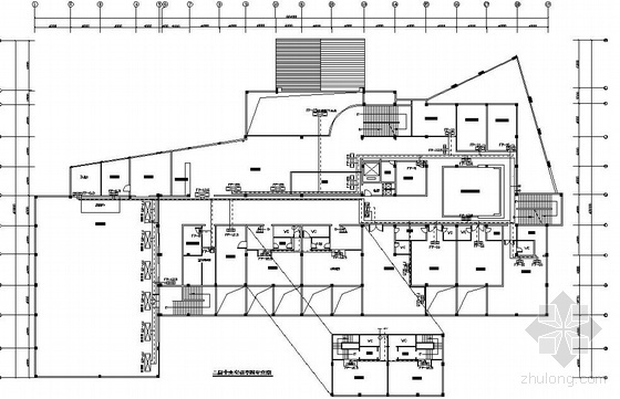 酒店CAD平面布置图下载资料下载-洛阳某酒店中央空调平面图