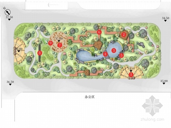 小型公园景观设计案例资料下载-[青岛]住宅间小型公园景观设计方案