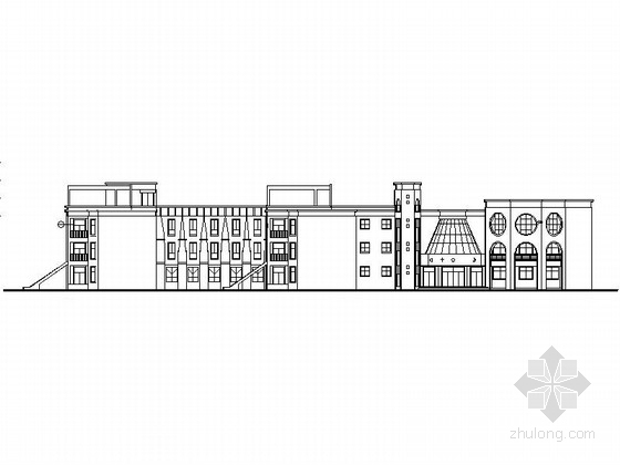 三层教学楼设计cad图资料下载-三层现代风格市级幼儿园教学楼设计施工图