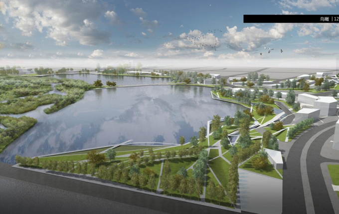 [悉地国际]湿地公园景观规划设计-鸟瞰图1
